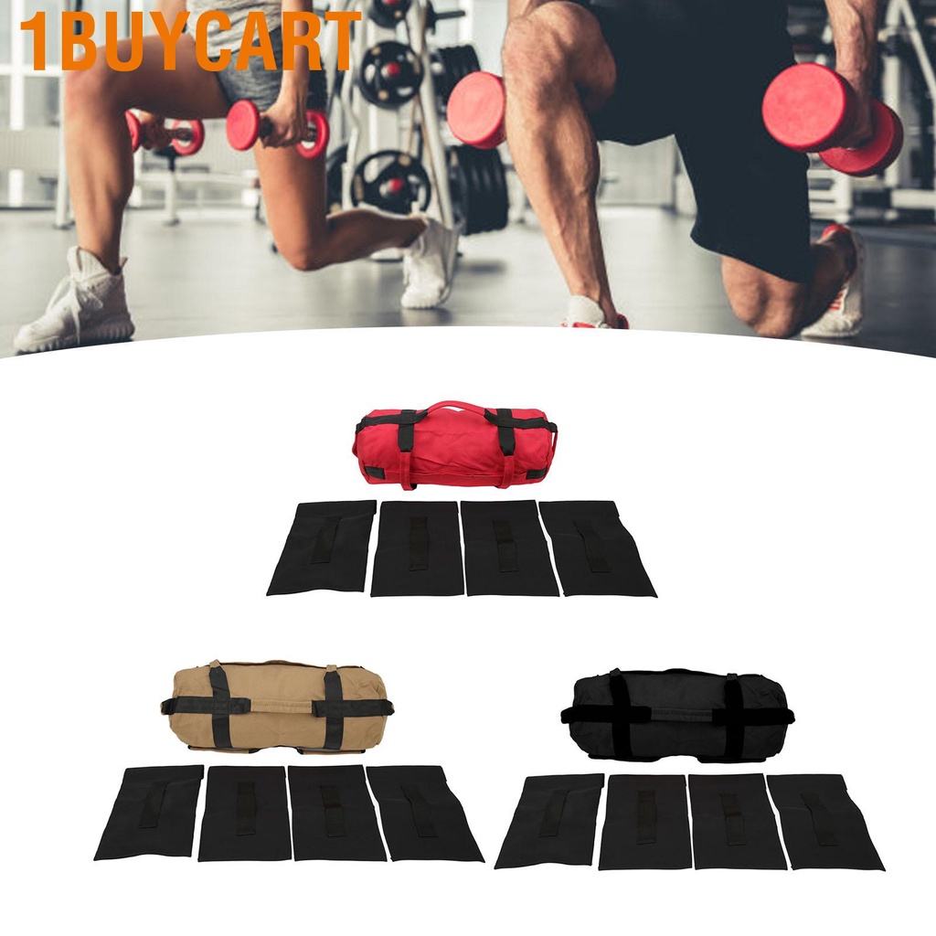 1buycart Workout Sandbag Oxford Fabric 6 Handles Easy Adjustment Multi Purpose Fitness Weight Bag with Filler Bags for Indoor Gym
