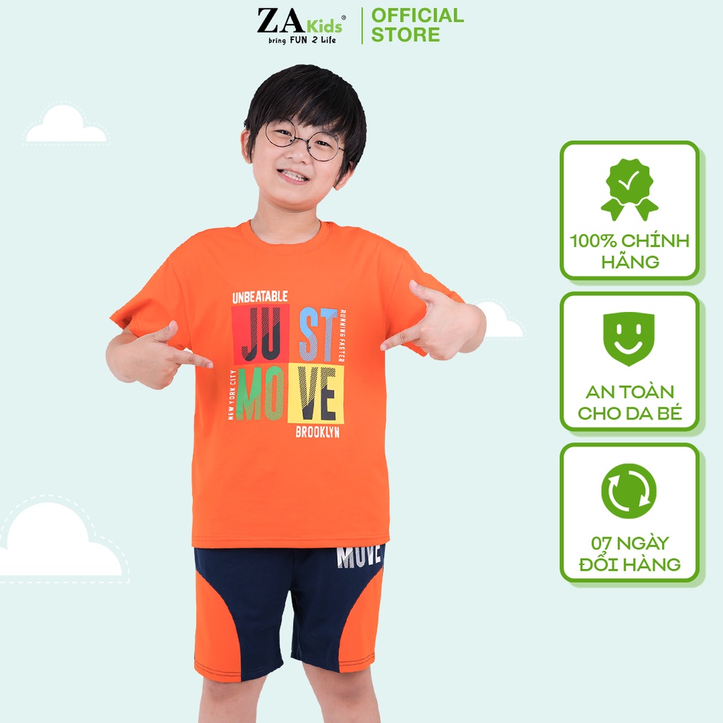 Bộ Quần Áo Thun Ngắn Tay Bé Trai (2-14 Tuổi) ZA KIDS 21085T/ZA22190TN