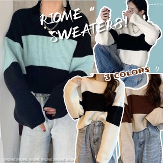 Áo Sweater Dệt Kim Kẻ Sọc Dáng Ngắn Phong Cách Cổ Điển Thời Trang Cho Nữ