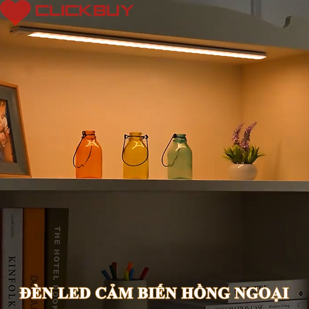 Đèn LED Cảm Biến Hồng Ngoại Với Ánh Sáng 3 Màu, Nhiều Kích Cỡ, Phù Hợp Trang Trí Tủ Quần Áo, Cầu Thang, Phòng Khách
