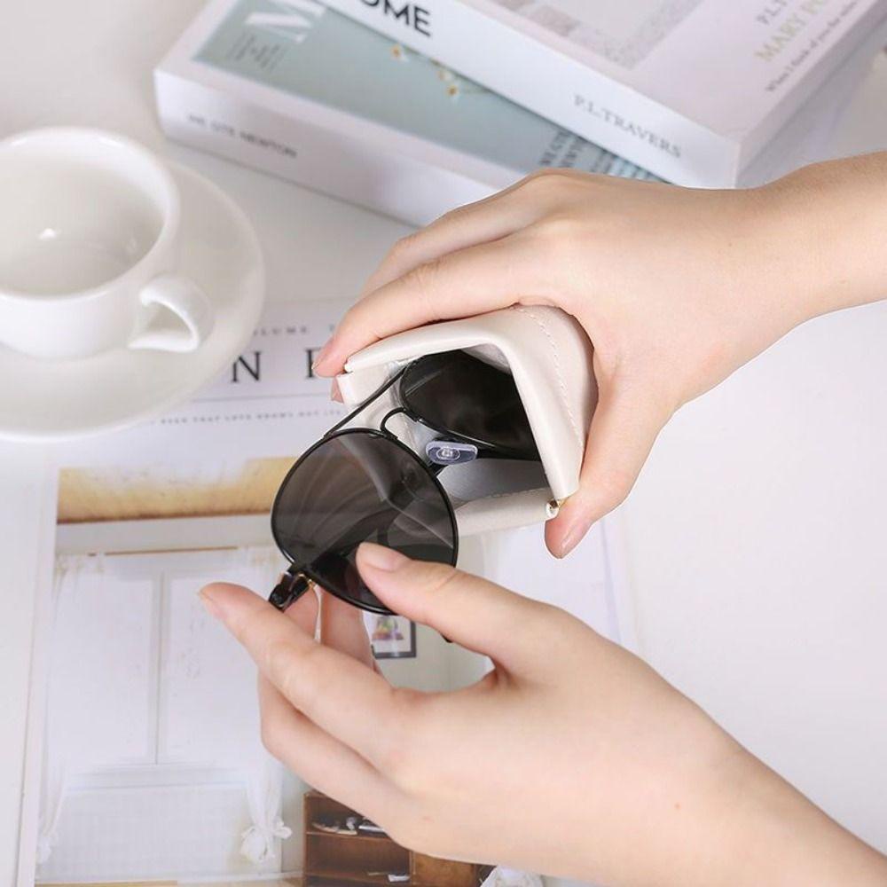 TWINKLE Hộp Đựng Mắt Kính Bằng Da PU Đơn Giản Chống Nước Cho Nữ Ốp