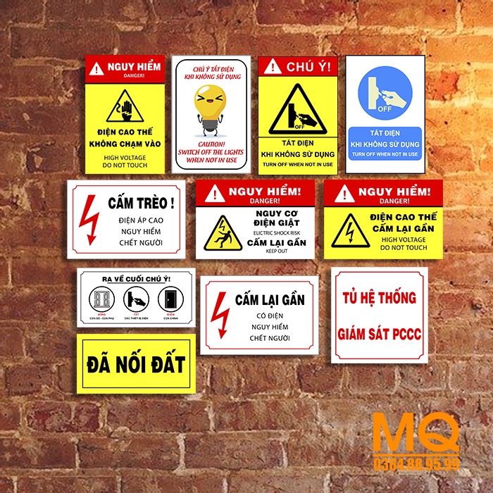 20 Mẫu Biển Báo Điện - Biển Cảnh Báo An Toàn Điện Nơi Công Cộng, Nơi Công Trường, Kho Bãi...
