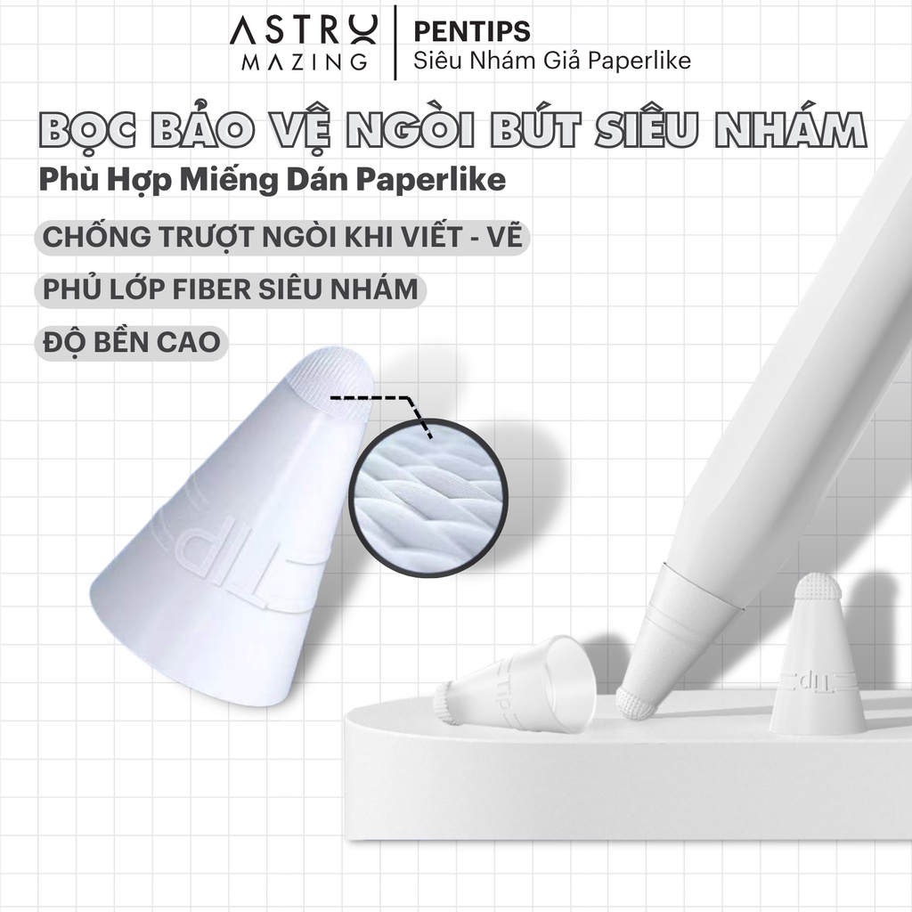 [Pentips] Vỏ bọc AstroMazing bảo vệ đầu ngòi bút Apple Pencil 1 và 2 bằng TPU / Silicon chống trượt, ốp silicone pencil | BigBuy360 - bigbuy360.vn