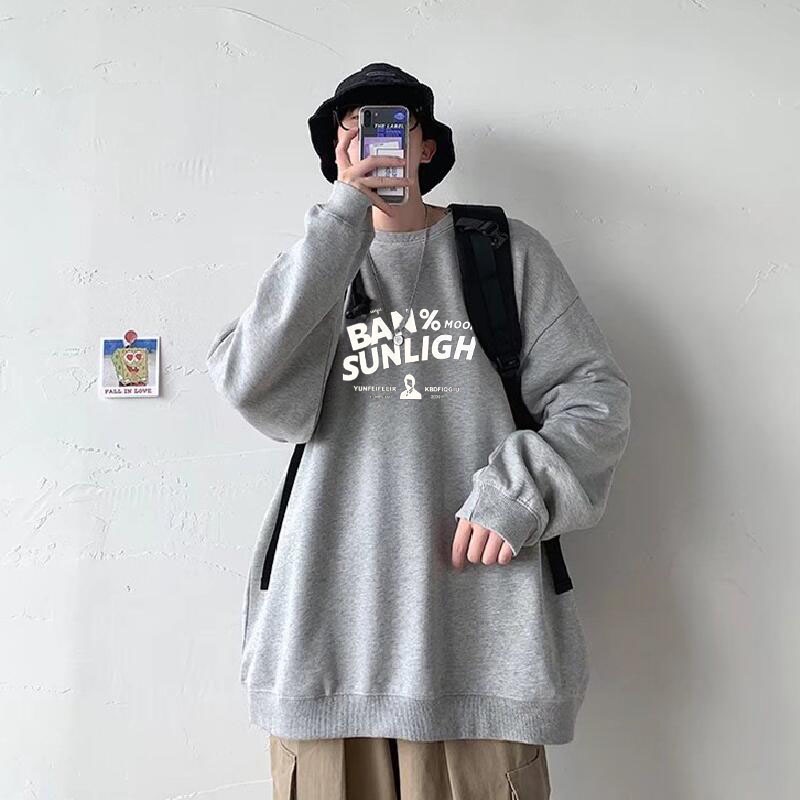 Áo sweater Cổ Tròn Tay Dài In Chữ Thời Trang Phong Cách Hàn Quốc Cho Nam Và Nữ size M-8XL