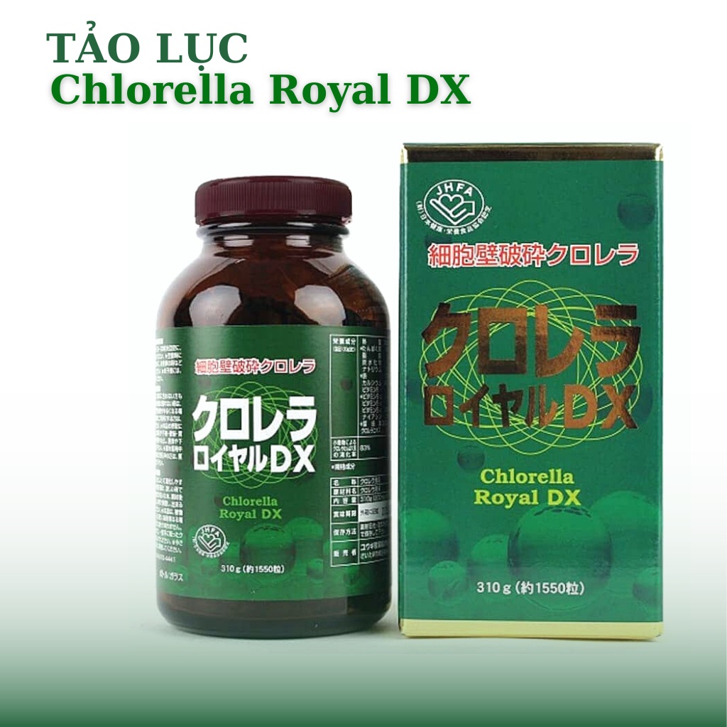 Tảo Lục Chlorella Royal DX 1550 viên Nhật Bản, Viên uồng hỗ trợ sức khỏe, hỗ trợ làm đẹp
