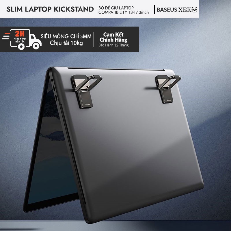 Bộ Đế Giữ Laptop Baseus Slim Laptop Kickstand Siêu Mỏng 5mm Chịu Tải Lên Tới 10Kg Hỗ Trợ Tản Nhiệt Điều Chỉnh Đa Góc Độ