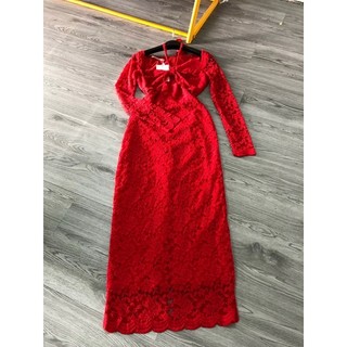 [Ảnh Thật ]Váy body đỏ ren TKCC