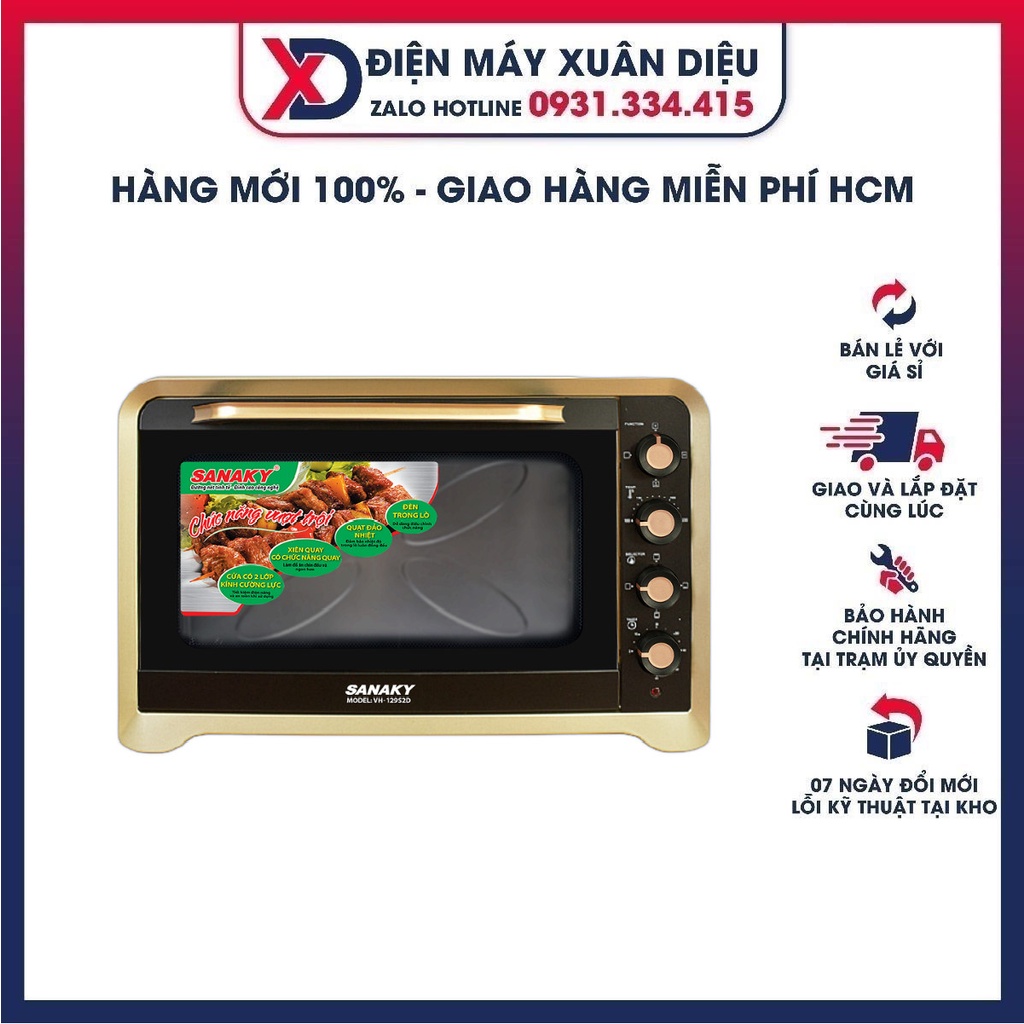 VH-129N2D Lò nướng Sanaky VH129N2D Công suất 2.800W , Dung tích 120 lít , Khoảng dung tích lò Trên 35 lít