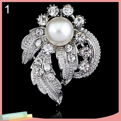 Trâm Cài Áo Hình Bông Hoa Đính Ngọc Trai Xinh Xắn Cho Nữ