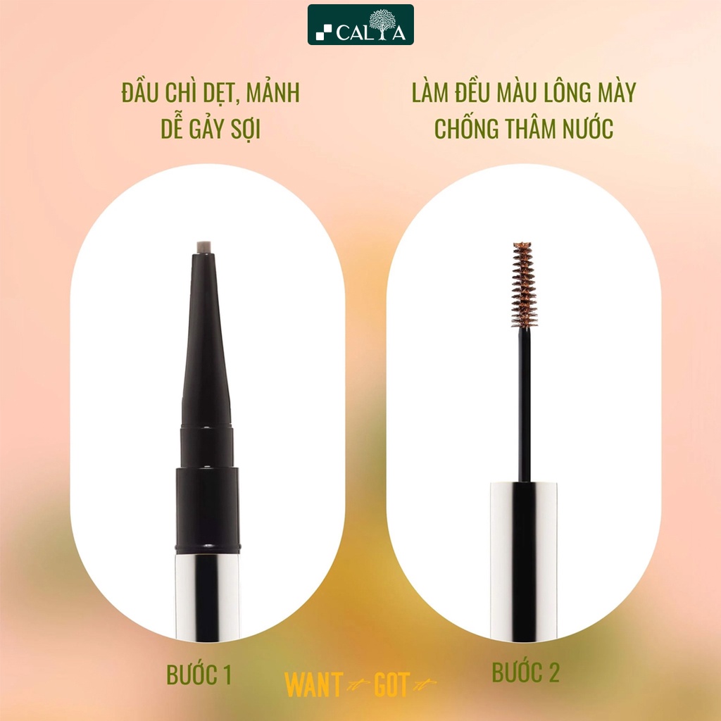 Chì Kẻ Mày 2 Đầu Lemonade Có Mascara Lông Mày, Bền Màu, Sắc Nét, Lâu Trôi - Lemonade Want It Got It Dual Eyebrow 4g