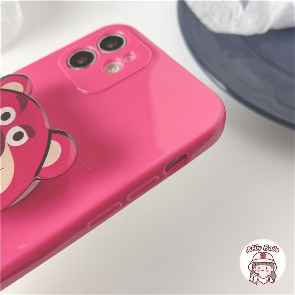 Ốp Điện Thoại TPU Mềm Bóng Có Vòng Đỡ Hình Gấu / Hoa Hồng Cho IPhone 14 Pro Max 11 7Plus 13 12 11 Pro Max X XS