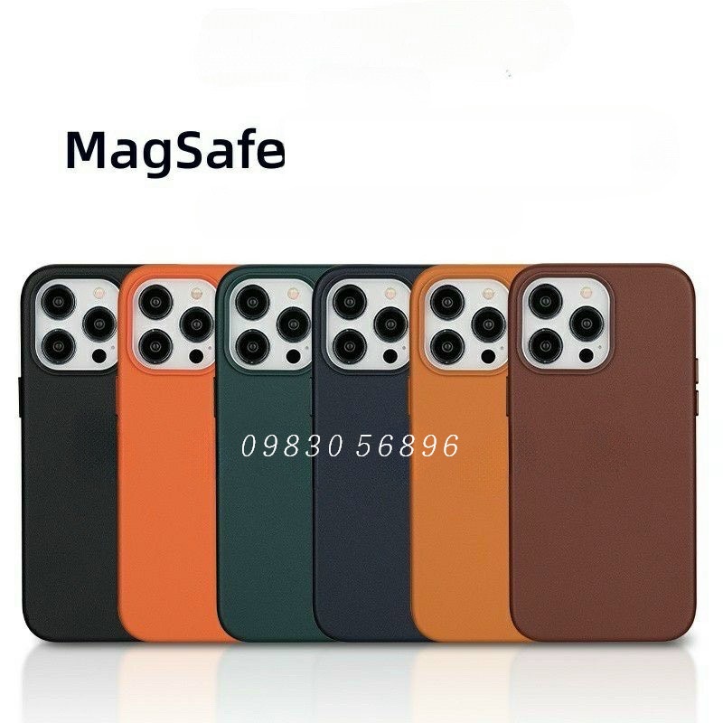 ⚡️Ốp iPhone 14⚡️ - Ốp lưng da Leather Case hỗ trợ sạc không dây cho iPhone 14/ 14 Pro/ 14 Plus/ 14 Promax Da Bò