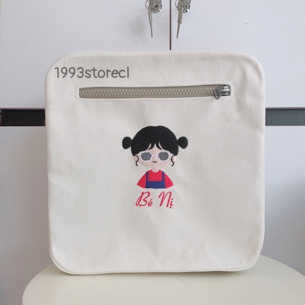 Balo thêu theo yêu cầu cho bé trai - bé gái đi học xinh xắn đáng yêu size 25x25cm