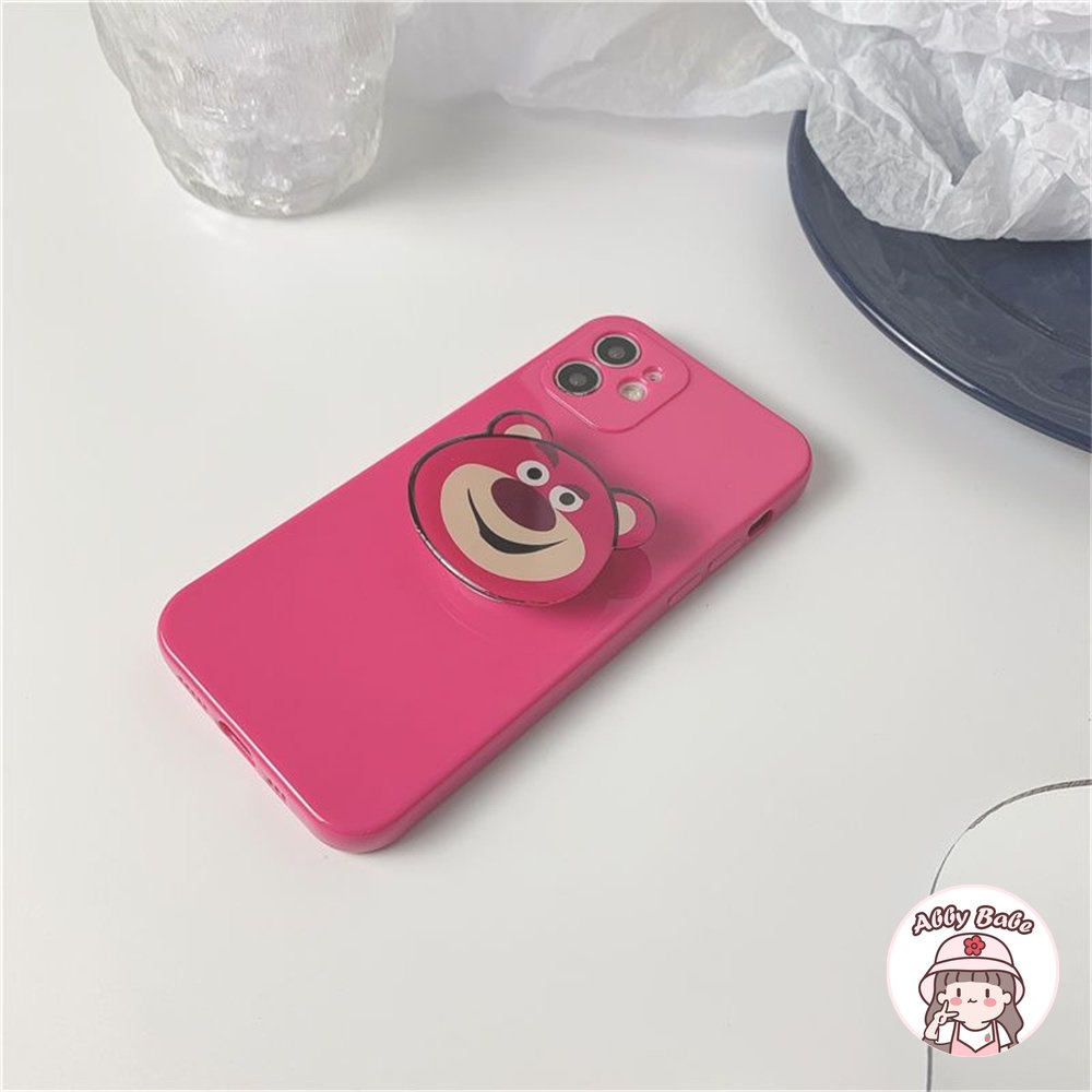 Ốp Điện Thoại TPU Mềm Bóng Có Vòng Đỡ Hình Gấu / Hoa Hồng Cho IPhone 14 Pro Max 11 7Plus 13 12 11 Pro Max X XS