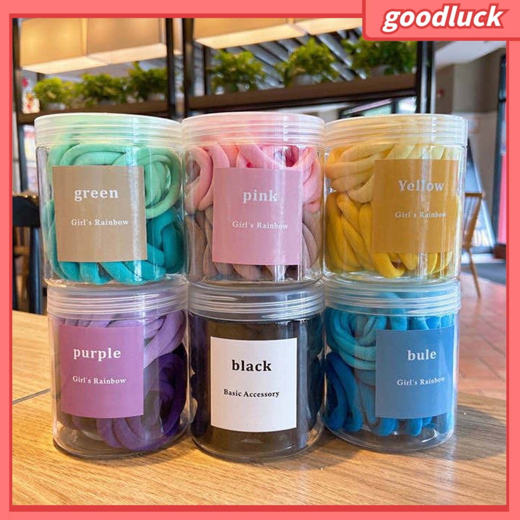 Chúc may mắn| Hộp 50 Dây Cột Tóc Đuôi Ngựa Màu Sắc Nhã Nhặn Dành Cho Nữ