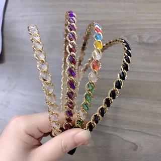 Bờm Tóc Cài Tóc Xích Đính Đá Thanh Lịch Nữ Tính