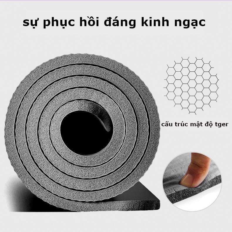 Thảm yoga chống trượt  8mm  Miniso NBR chất liệu an toàn, chất lượng cao