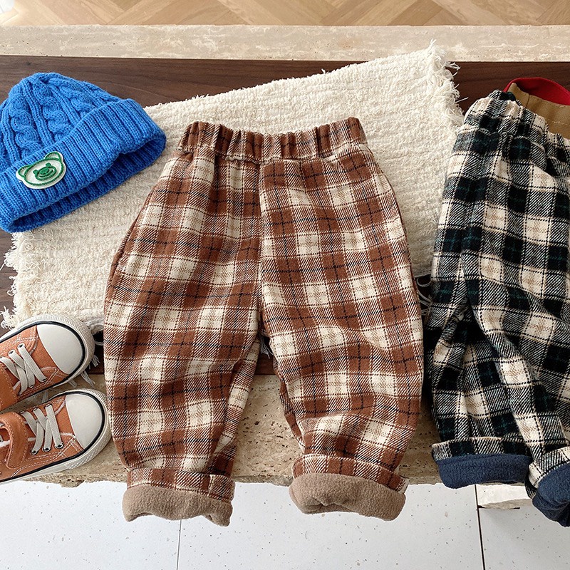 Quần mùa đông trẻ em trần bông ấm màu sắc vintage 2022