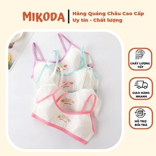 Áo lá vải cotton cài khuy dành cho bé gái học sinh  thoáng mát thấm hút mồ hôi tốt MIKODA - AL3