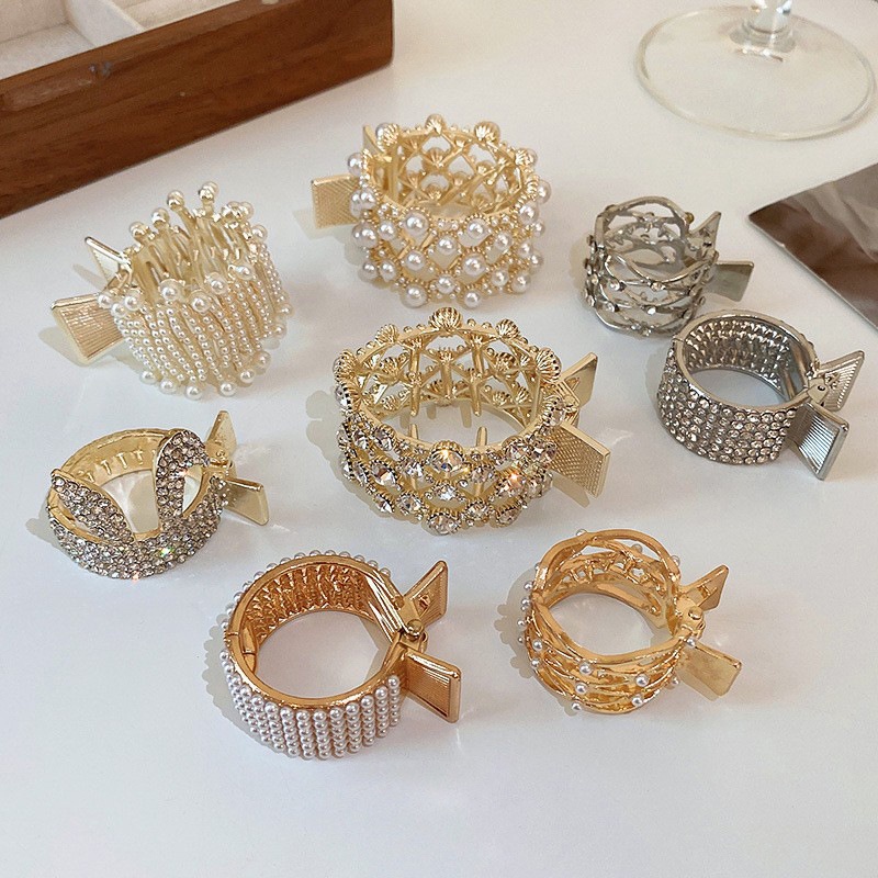 Kẹp Tóc Đuôi Ngựa Đính Đá Cao Cấp Thời Trang Dành Cho Nữ