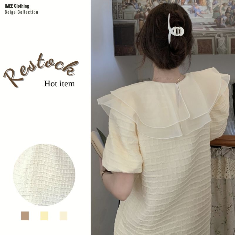 Đầm babydoll cổ bèo voan
