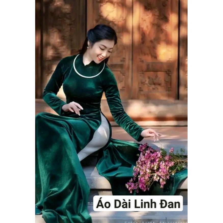 Áo dài nhung trơn - Áo Dài Linh Đan