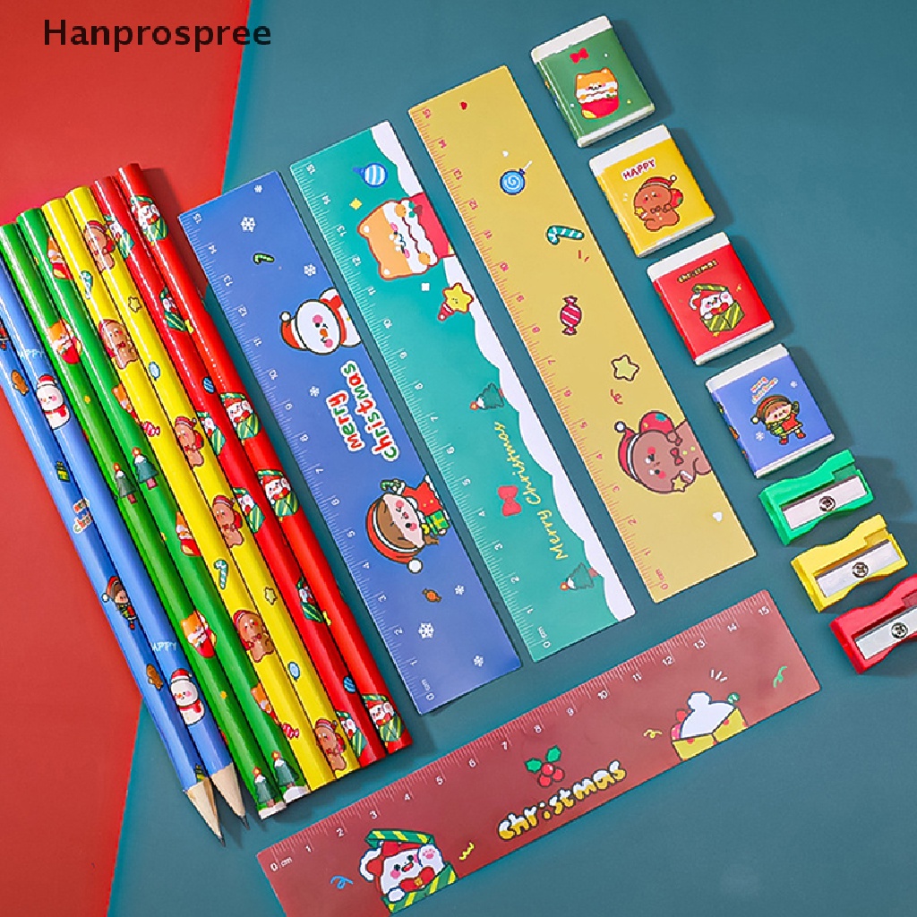 Set 5 Bút Chì Vẽ Hoạt Hình Giáng Sinh Hb Dành Cho Học Sinh