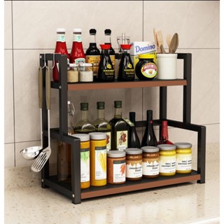 Kệ Gia Vị , Kệ Để Đồ Nhà Bếp  Khung Sắt Sơn Tĩnh Điện Mặt Gỗ Công Nghiệp HG FURNITURE