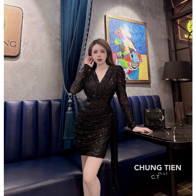 Váy kim sa thiết kế dự tiệc sang trọng