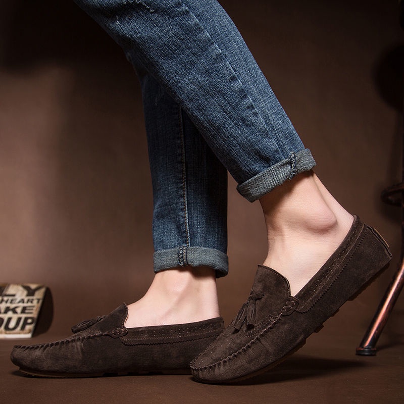 Giày Lười Da Lộn Phong Cách Hàn Quốc Thời Trang Cho Nam