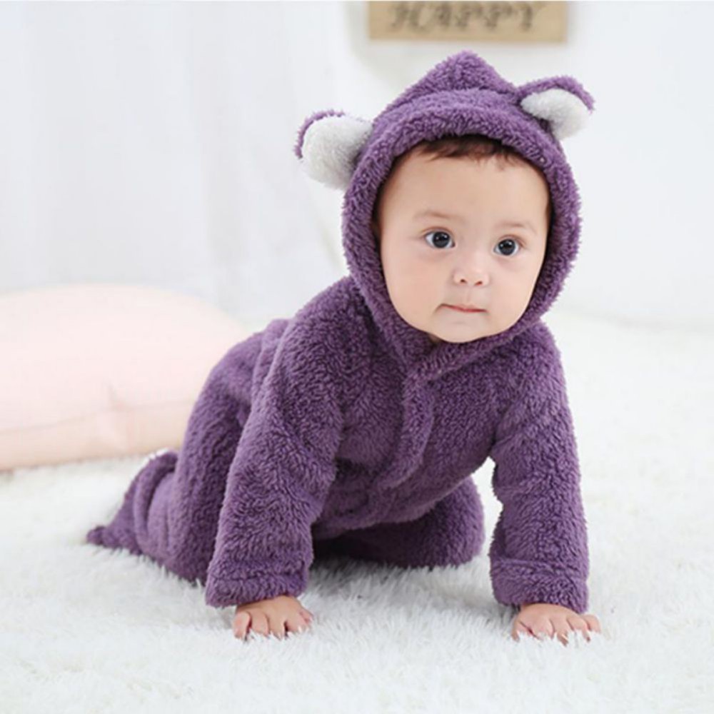 Bộ áo liền quần có nón tai gấu đáng yêu dành cho bé