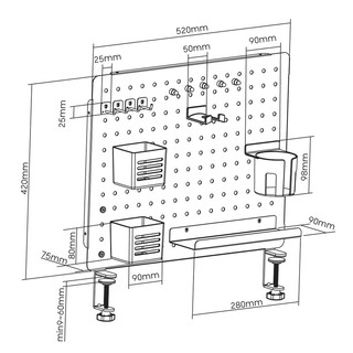 Bảng treo đồ Pegboard HyperWork PG02 - Hàng Chính hãng