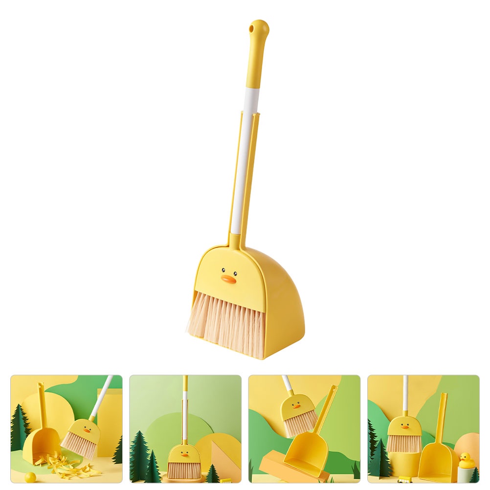 A-LIFE Bộ Chổi Quét Nhà Hình Chú Vịt Vàng Nhỏ Nhắn Xinh Xắn Dành Cho Bé