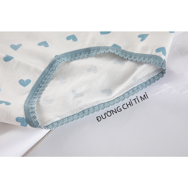 Quần lót nữ chất liệu cotton cao cấp họa tiết trái tim thấm mồ hôi 347