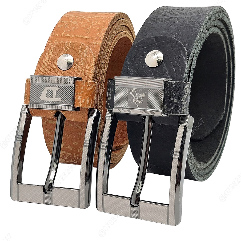 Dây nịt nam da bò thật bản thô DHM-138 | Đầu khoá kim nguyên khối màu trắng thời trang | Bảo hành 12 tháng