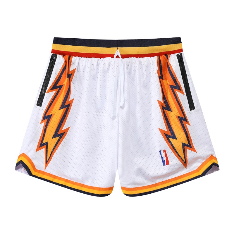 Quần Short Thể Thao Hai Lớp Phối Lưới Có Khóa Kéo Phong Cách Retro Đường Phố Cho Nam Nữ