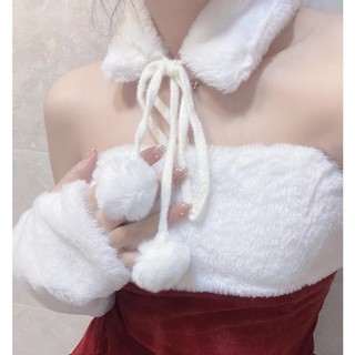 Đầm váy nhung phối lông (SẴN)
