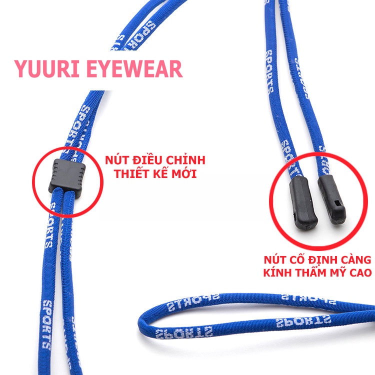Dây đeo kính cố định thể thao chống rơi, chống tuột, thiết kế nút hình chữ nhật mang tính thẩm mỹ cao YUURIEYEWEAR