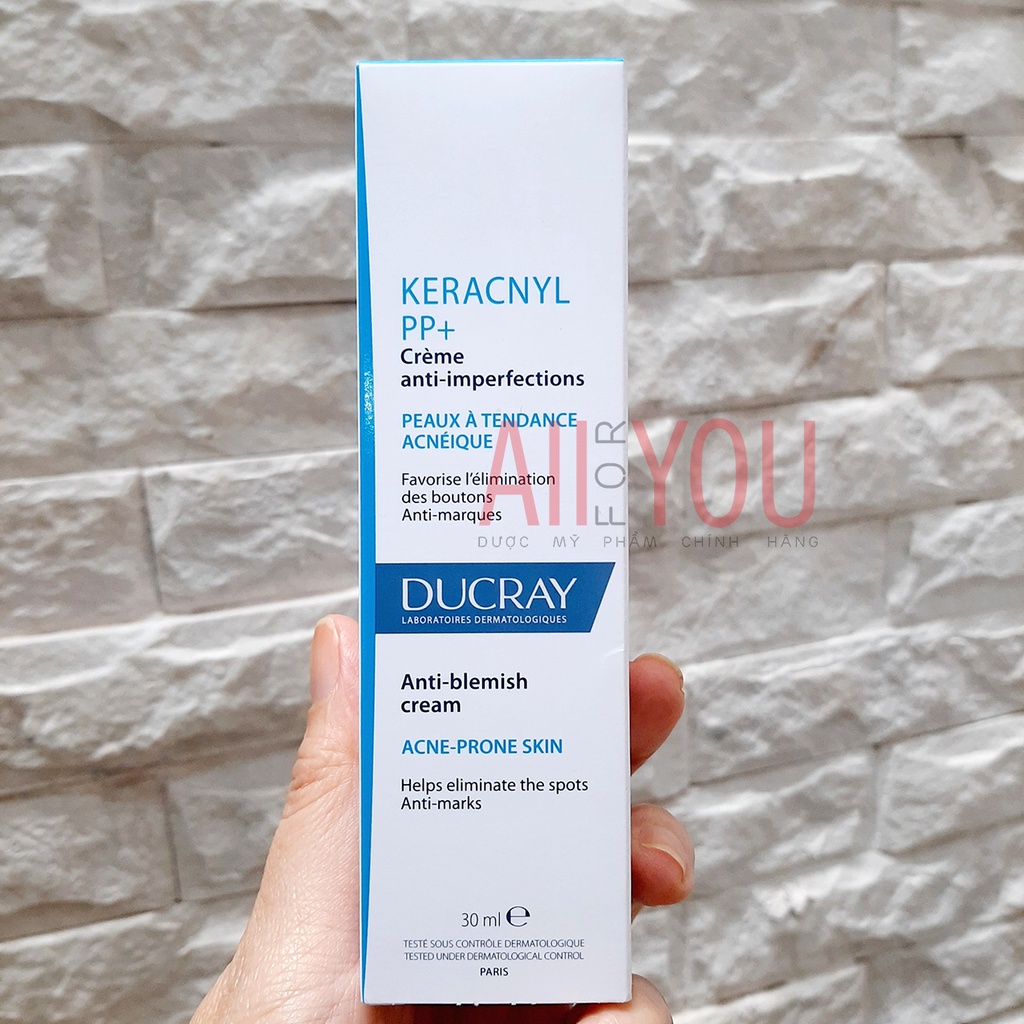 DUCRAY Keracnyl PP+ Anti Blemish Cream 30 mL - Kem Dưỡng Da Giúp Giảm Mụn, Mờ Vết Thâm.