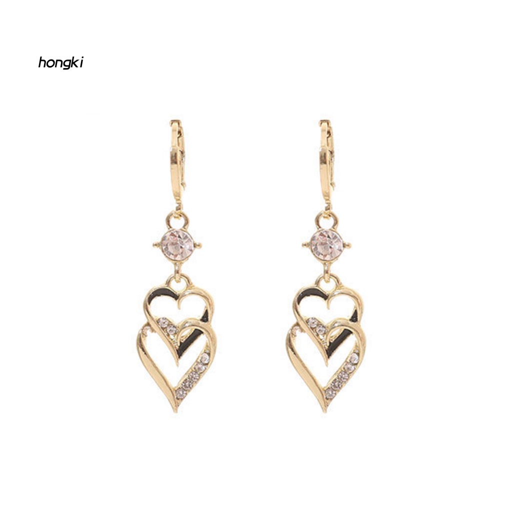 1 Đôi Bông Tai Giọt Nước Đính Đá Lấp Lánh Phong Cách Hàn Quốc Thời Trang