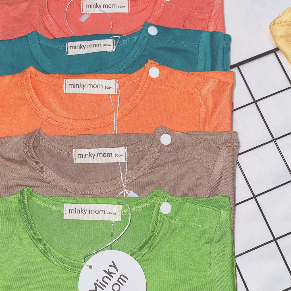 Bộ Quần Áo Cho Bé Trai Bé Gái Dài Minky Mom Chất Cotton Mềm Mịn Họa Tiết Trơn Basic, Bộ Thu Đông Cho Bé - TDD1