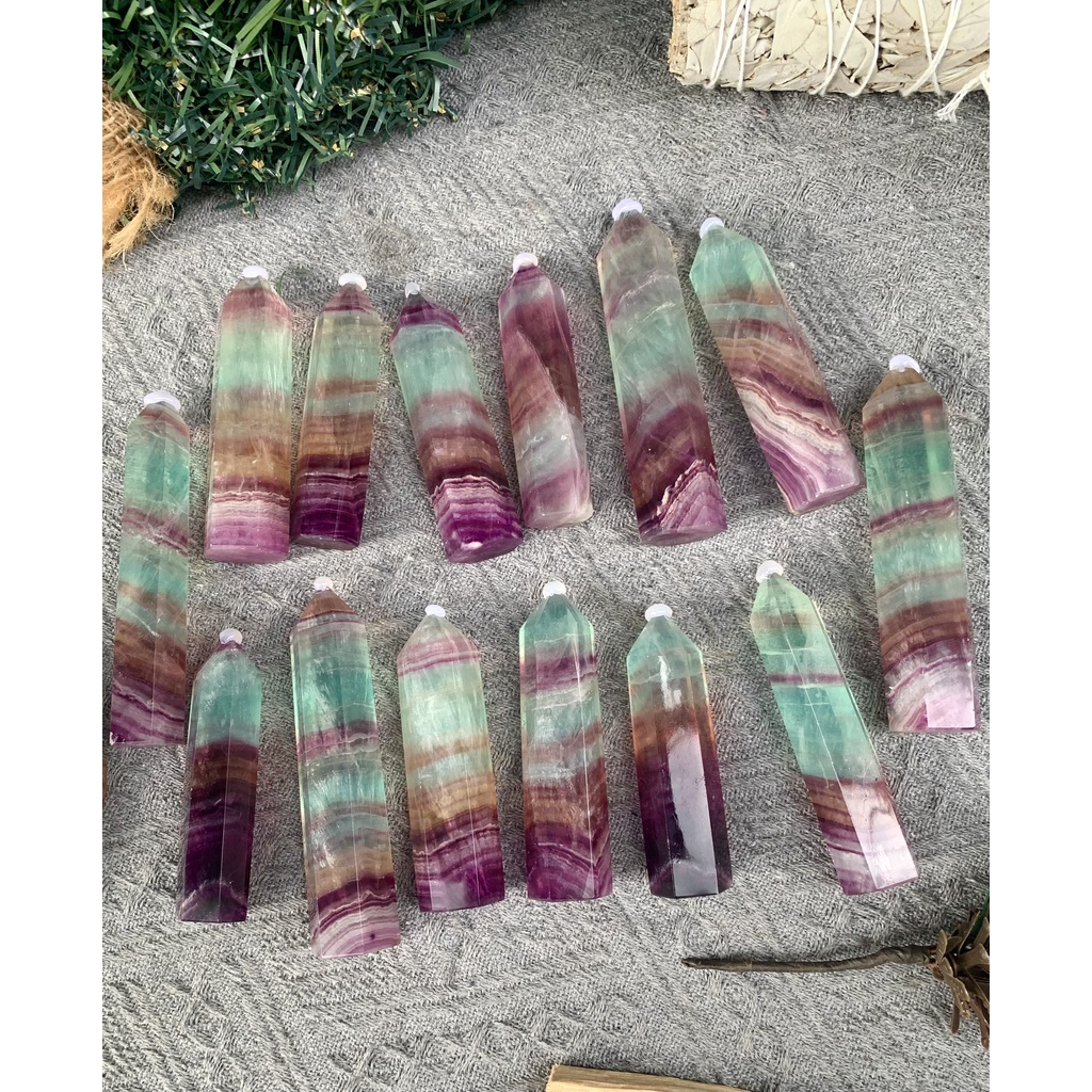 Trụ Watermelon Fluorite | Trụ đá sưu tầm, thanh tẩy, healing| CADA DECOR