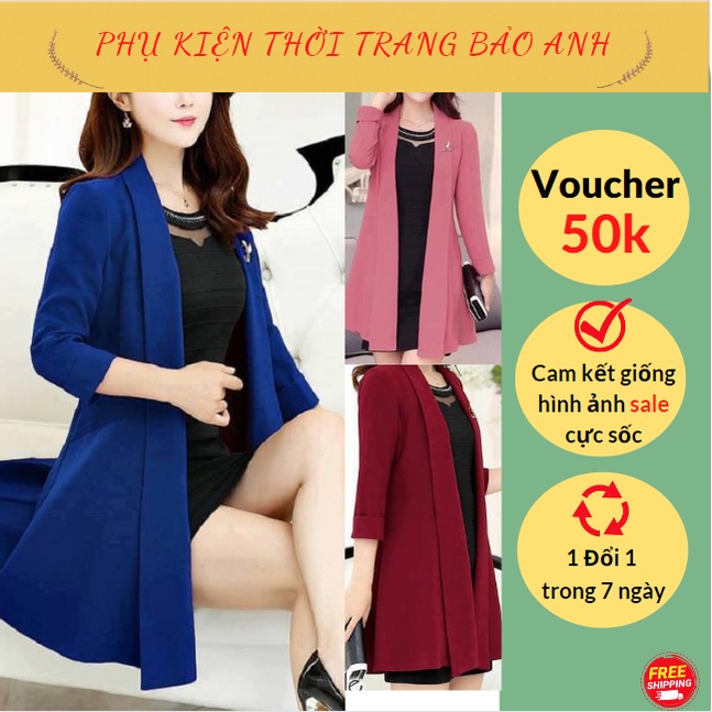 Áo cardigan nữ dáng dài cổ bẻ thời trang thu đông hàn quốc, áo khoác mua đông co giãn 4 chiều mềm mịn
