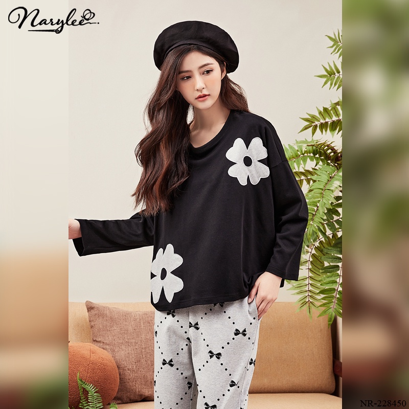 Bộ mặc nhà dài tay chất nỉ cotton cao cấp NARYLEE NR - 228450