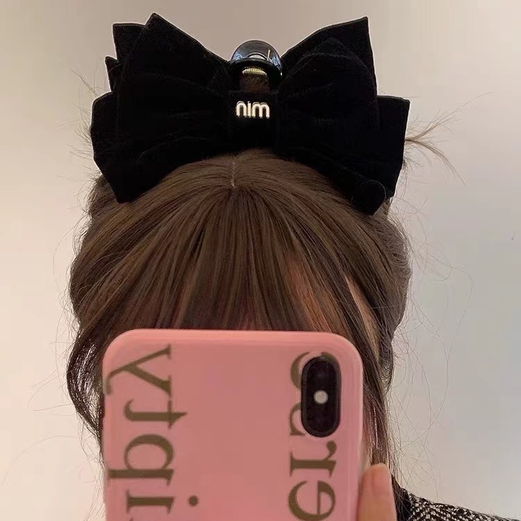 Kẹp Tóc Hình Nơ Màu Đỏ Phong Cách Giáng Sinh Thời Trang Thu Đông Cho Nữ