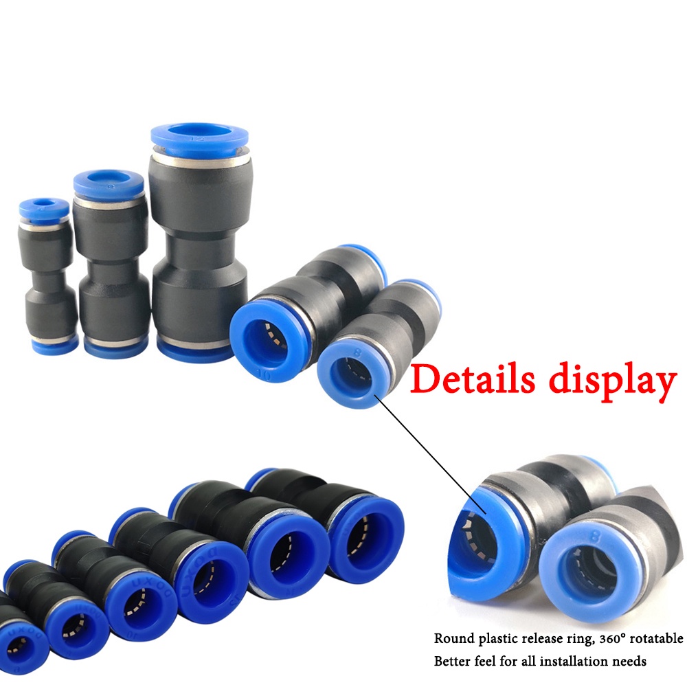 Khớp Nối Hai Chiều Bằng Nhựa PU4-16mm Chuyên Dụng van khí nén van xả khí nén