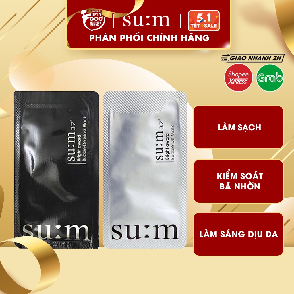 Mặt nạ sủi bọt thải độc, hút dầu, làm sạch sâu Hàn Quốc Sum37
