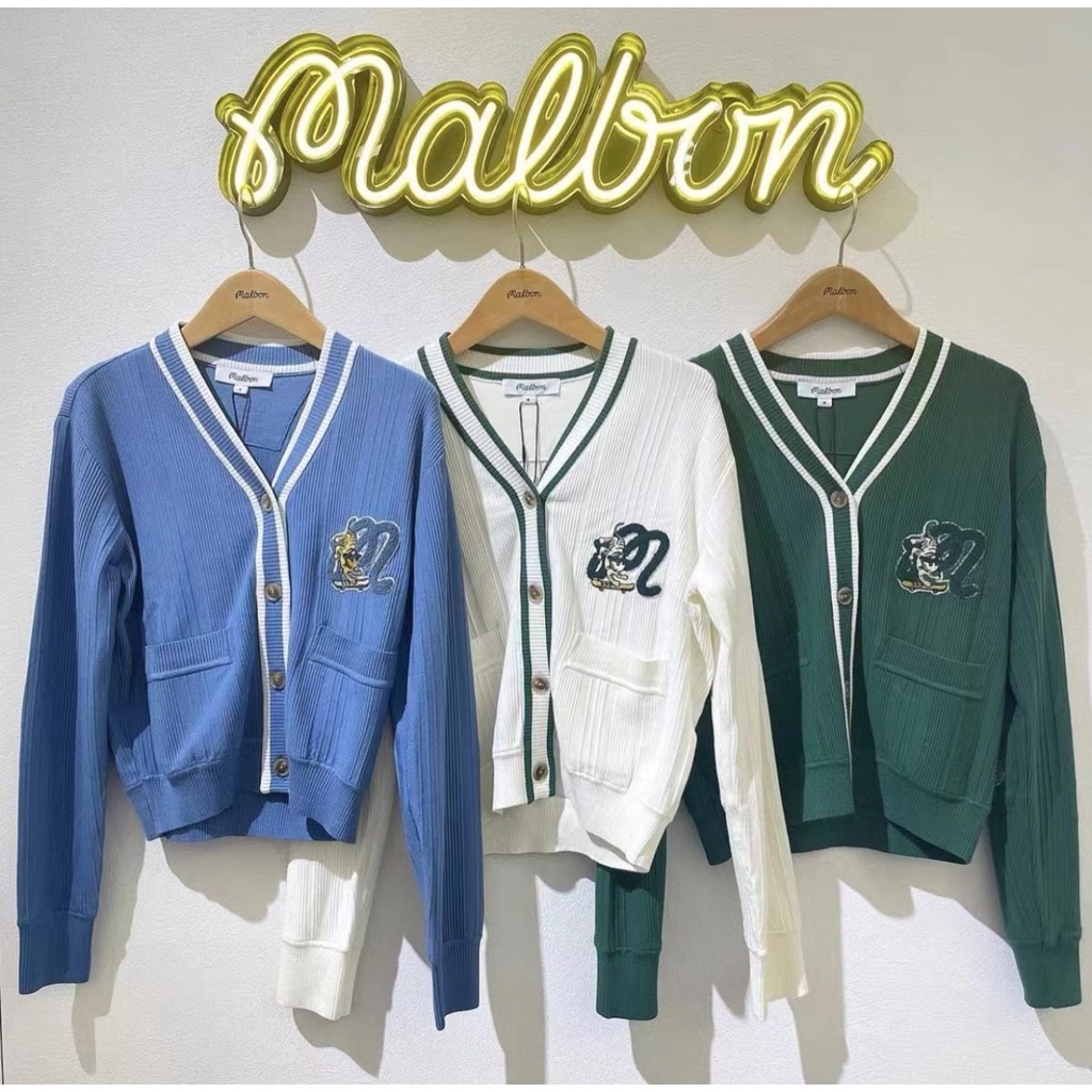 Áo khoác len cardigan tay dài chơi golf MALBON Áo len mềm mịn , giữ ấm hàng cao cấp Hàn Quốc - HC GOLF