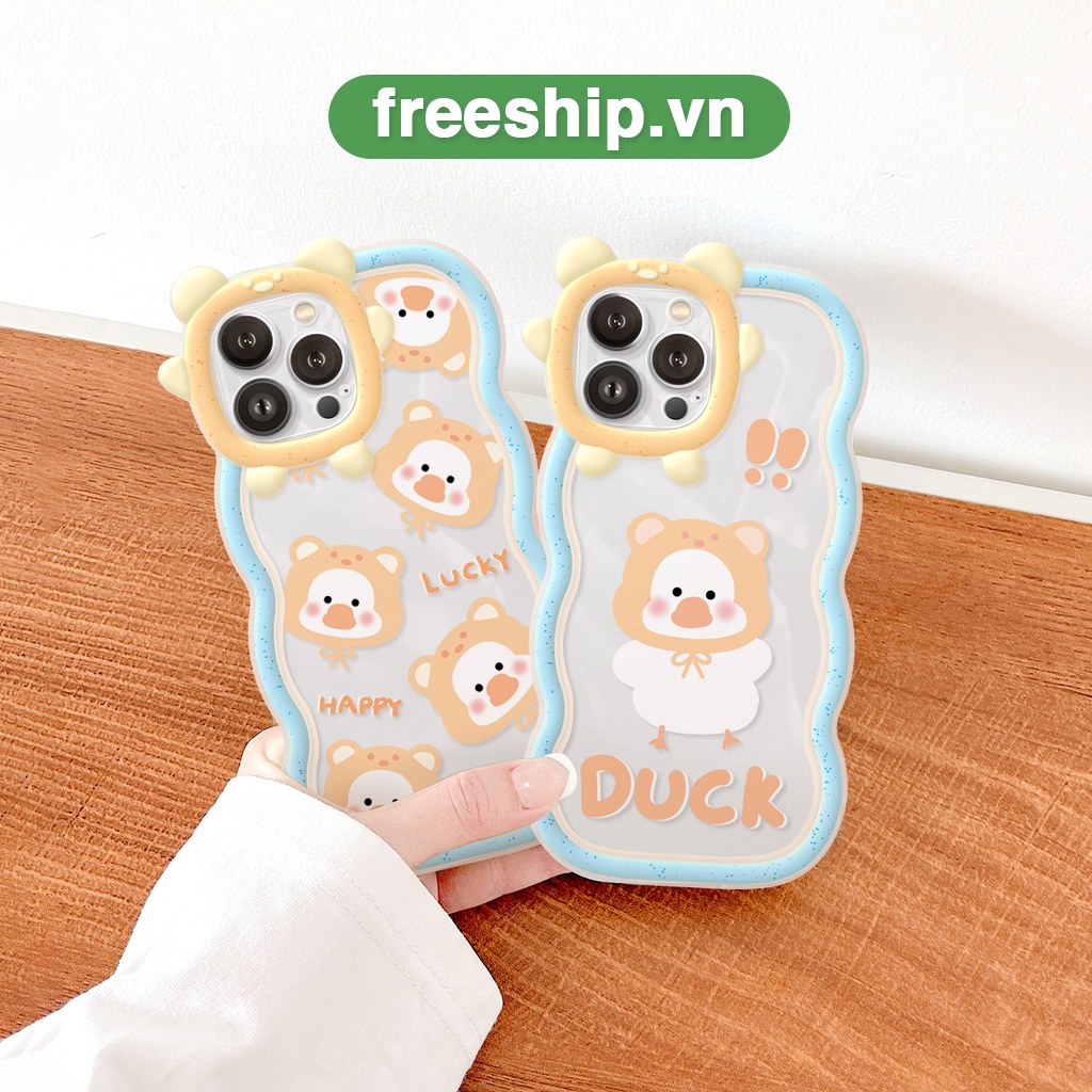 Ốp lưng iphone viền gấu lượn sóng Chuppy Luck Duck 6/6plus6s6splus/7/7plus/8/8plus/x/xr/xs/11/12/13/pro/max/plus/promax