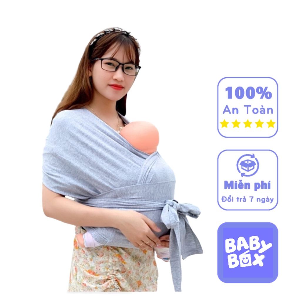 Địu em bé - địu vải Moby cho bé sơ sinh có khóa điều chỉnh size và đai trợ